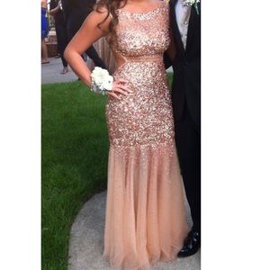 Rose gold embellished dress